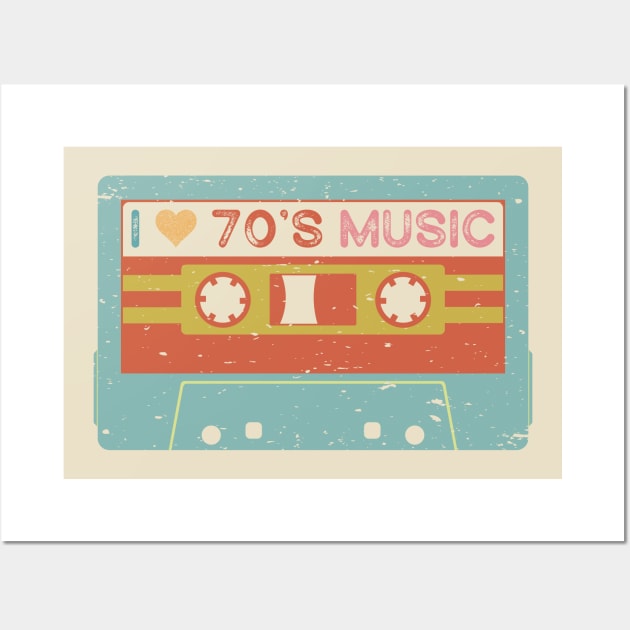 I Love 70's Music Wall Art by ZAKARISSI